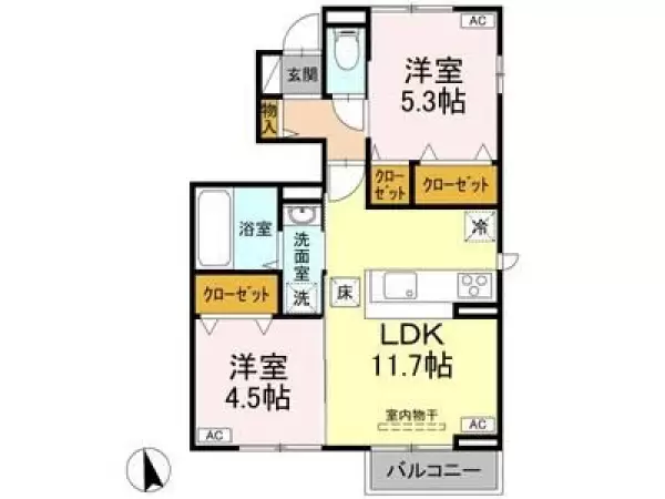 101号室の間取り図