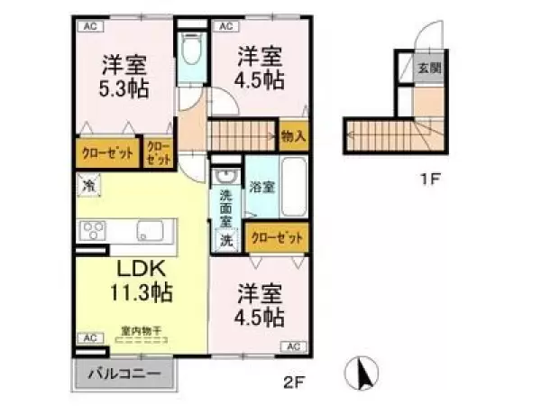 202号室の間取り図