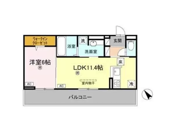 106号室の間取り図