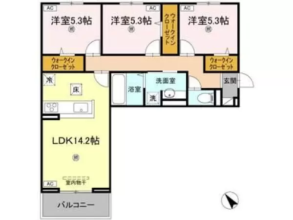 107号室の間取り図
