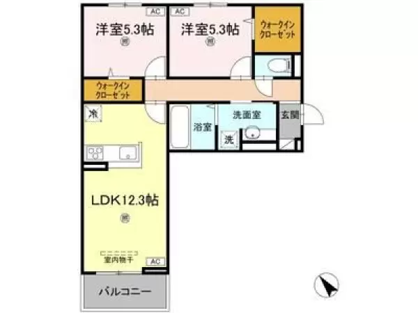 203号室の間取り図