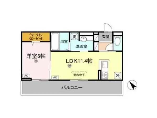 206号室の間取り図