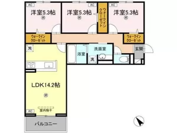 307号室の間取り図