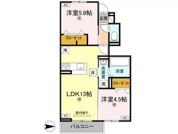 107号室の間取り図