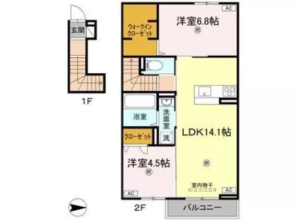 206号室の間取り図