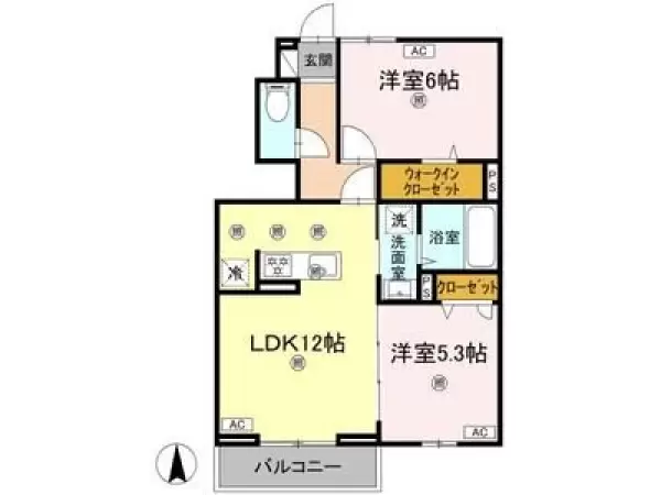 102号室の間取り図