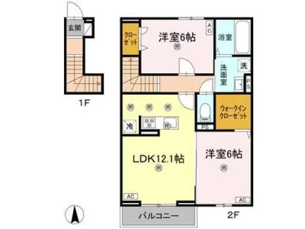 202号室の間取り図