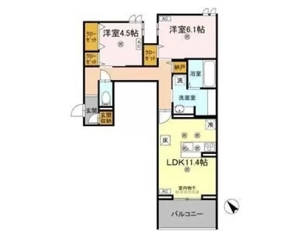 101号室の間取り図