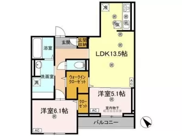 102号室の間取り図