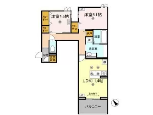 201号室の間取り図