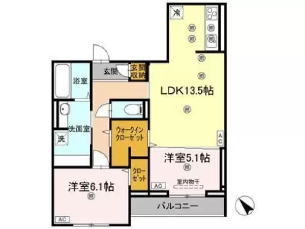 202号室の間取り図