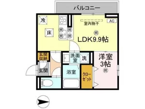 101号室の間取り図