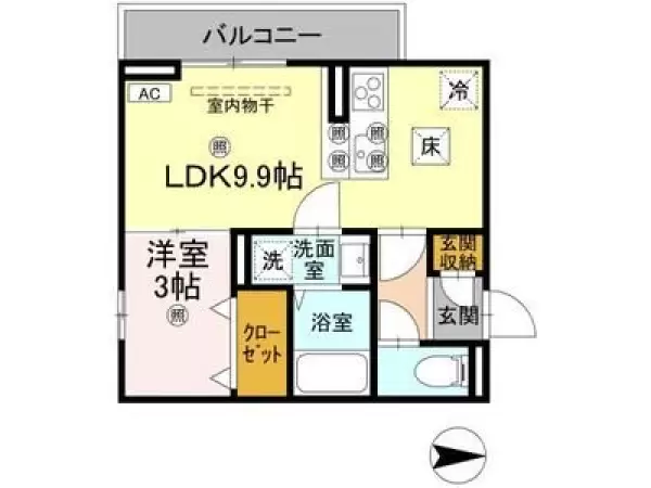 105号室の間取り図