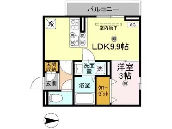 201号室の間取り図