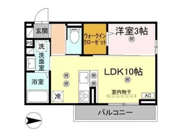 202号室の間取り図