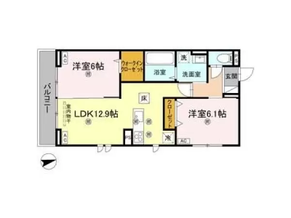 101号室の間取り図