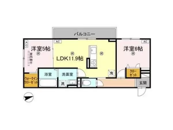 202号室の間取り図