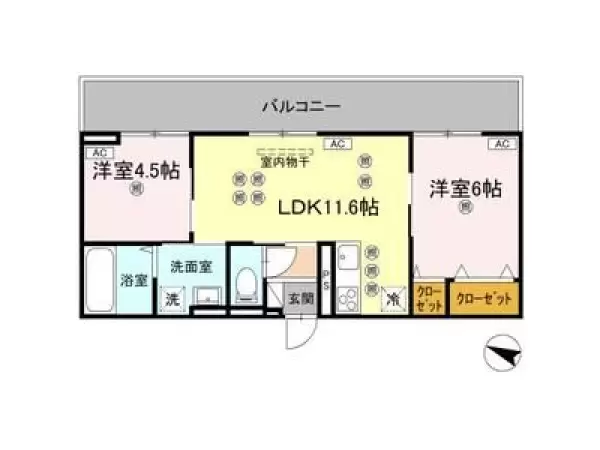 202号室の間取り図