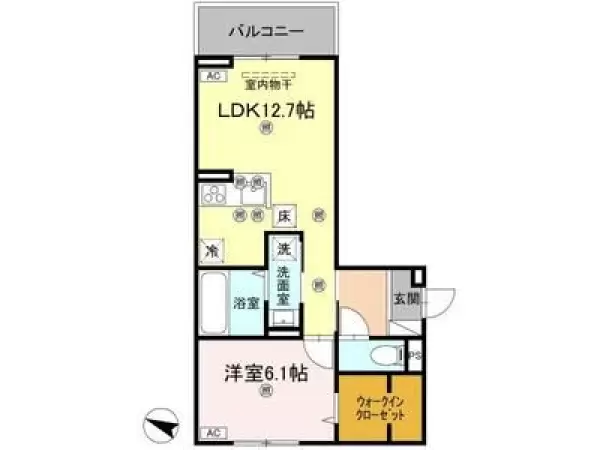 101号室の間取り図