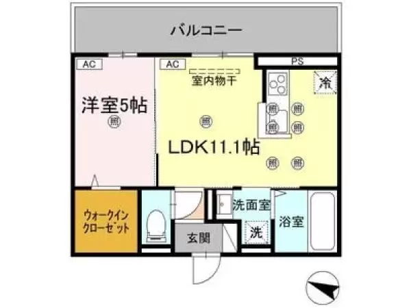 302号室の間取り図