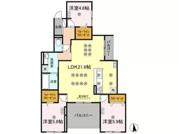 201号室の間取り図