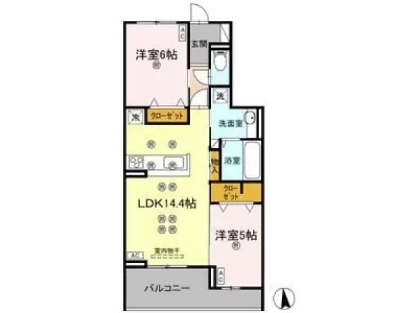 202号室の間取り図