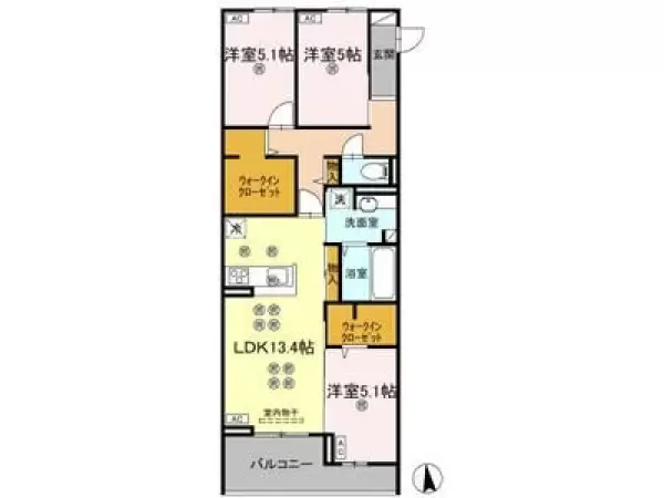 303号室の間取り図
