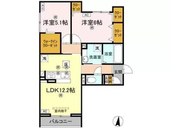 106号室の間取り図