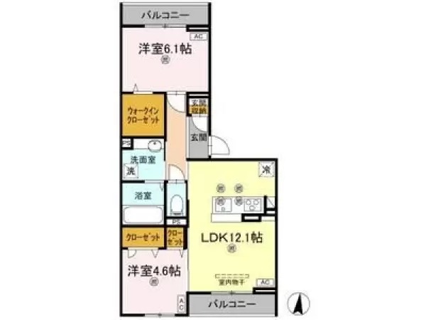 202号室の間取り図