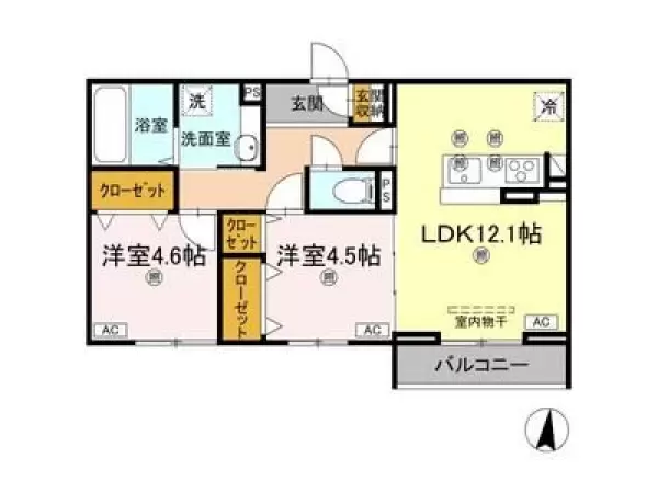 205号室の間取り図