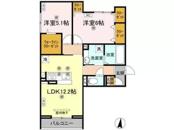 206号室の間取り図