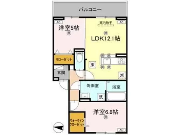 102号室の間取り図