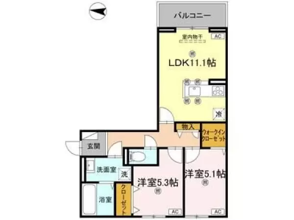 206号室の間取り図