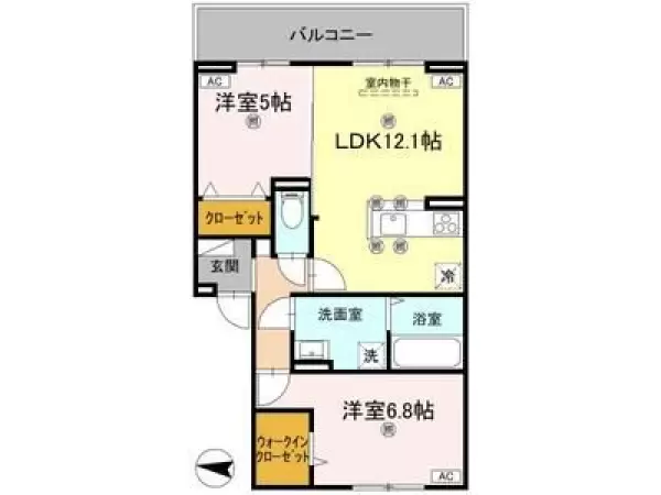 302号室の間取り図