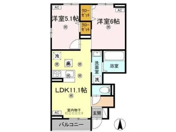 101号室の間取り図