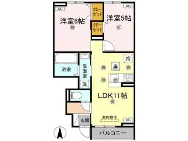 105号室の間取り図