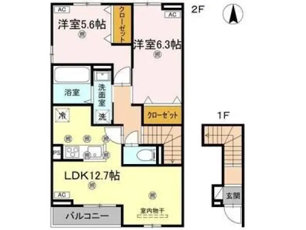 201号室の間取り図