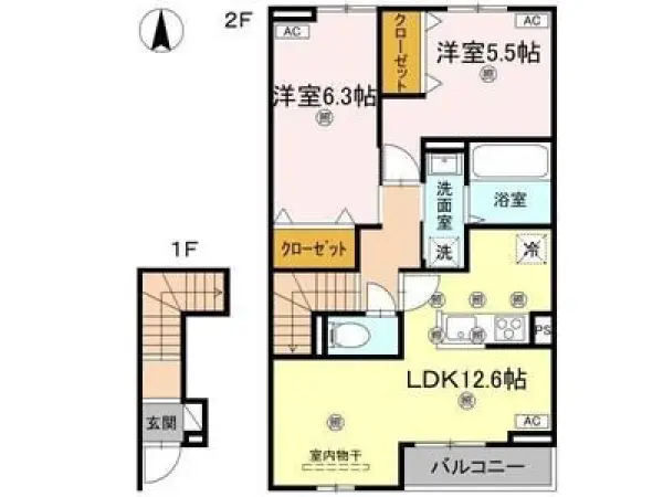 202号室の間取り図