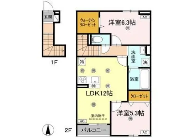 201号室の間取り図